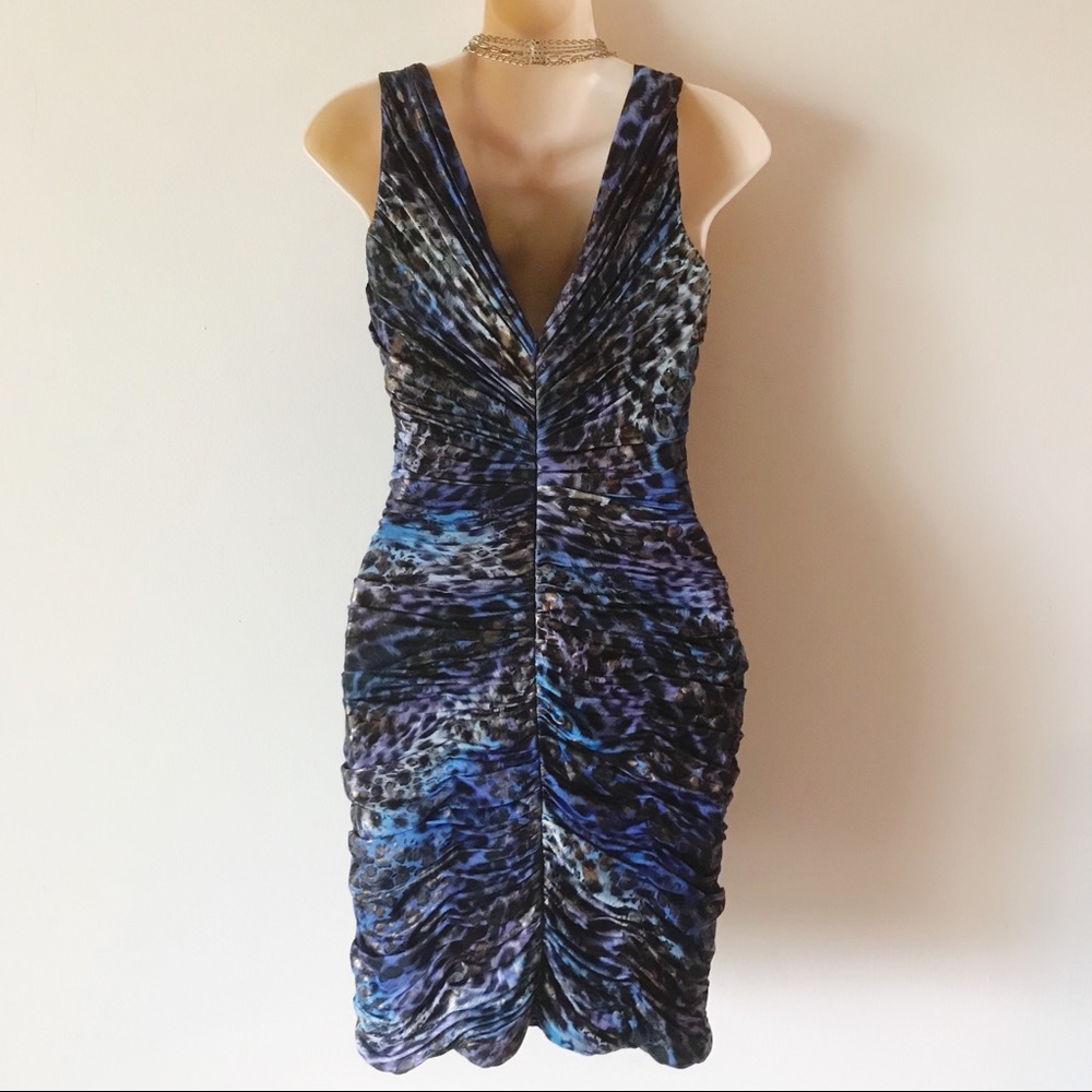 Cache Animal Print Ruched Wiggle Dress - Picture 4 of 7